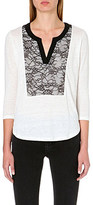 Thumbnail for your product : Sandro Floral lace linen top