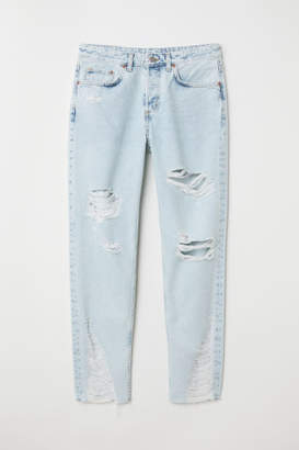 H&M Boyfriend Low Ripped Jeans - Blue