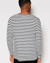 Thumbnail for your product : ASOS Stripe Long Sleeve T-Shirt With Boat Neck