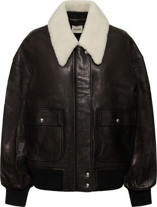 KHAITE Sheller leather jacket - ShopStyle
