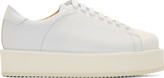 Thumbnail for your product : Damir Doma Optic White Leather Fimis Platform Sneakers