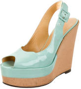 Thumbnail for your product : Hermes Patent Leather Slingback Wedges