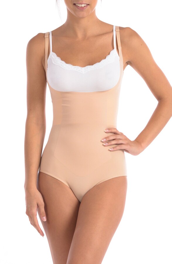 BODY BEAUTIFUL Wear Your Own Bra Bodysuit Shaper with Targeted Double