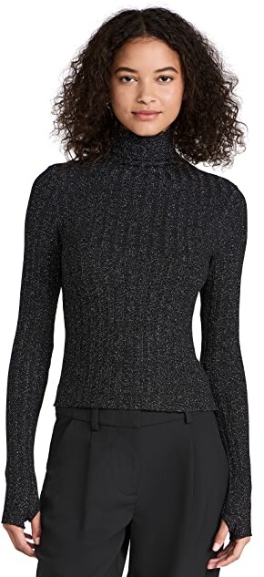 silver turtleneck sweater