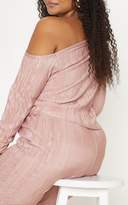 Thumbnail for your product : PrettyLittleThing Plus Rose Plisse Off Shoulder Top