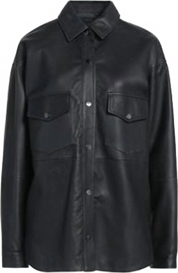 Vintage De Luxe Women's Collared Shirt In Black