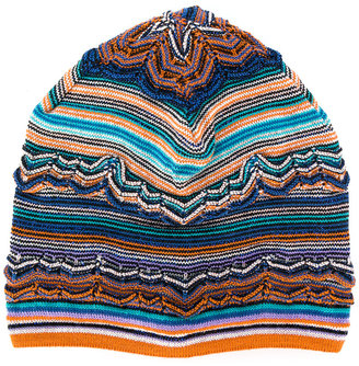 Missoni striped knit beanie hat