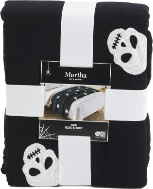 TJMAXX Skulls Embroidered Blanket, Polyester
