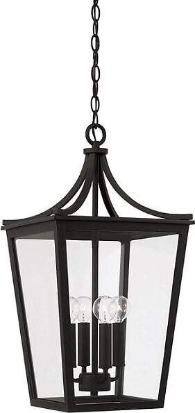 Capital Lighting Adair Outdoor Pendant Light in Black, Size: 4 light