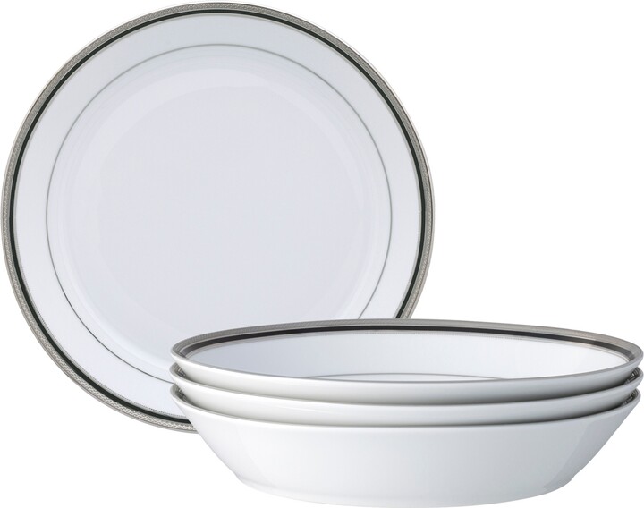 Noritake Austin Platinum 4-Pc. Coupe Dinner Bowl Set Service for 4
