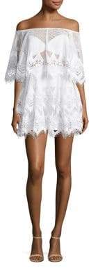 Thurley For An Angel Crochet Off-The-Shoulder Mini Dress