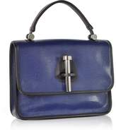 Thumbnail for your product : Rodo Ocean Blue Lizard Embossed Leather Satchel Bag