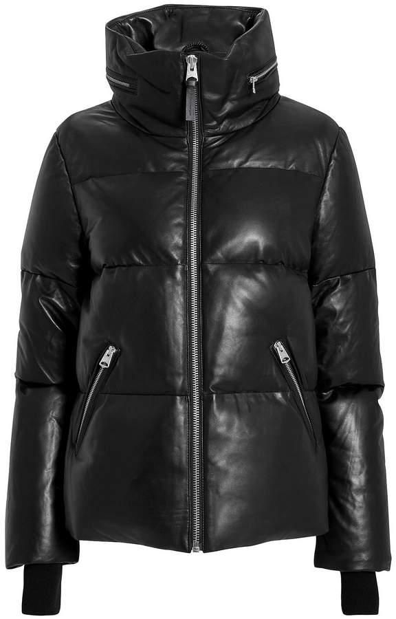 mackage leather puffer jacket