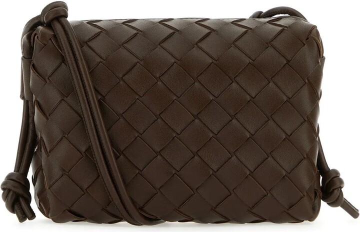 Bottega Veneta Brown Leather Small Loop Crossbody Bag - ShopStyle