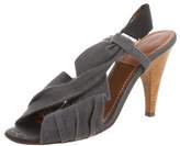 Thumbnail for your product : Lanvin Ruffle-Trimmed Slingback Sandals Grey Ruffle-Trimmed Slingback Sandals