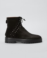 Thumbnail for your product : Alaia Suede Side Lace-Up Ankle Booties