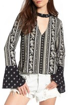 Thumbnail for your product : Love, Fire Women's Choker Neck Print Blouse