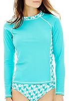 Thumbnail for your product : JCPenney jcp Long-Sleeve Rash Guard Swim Top