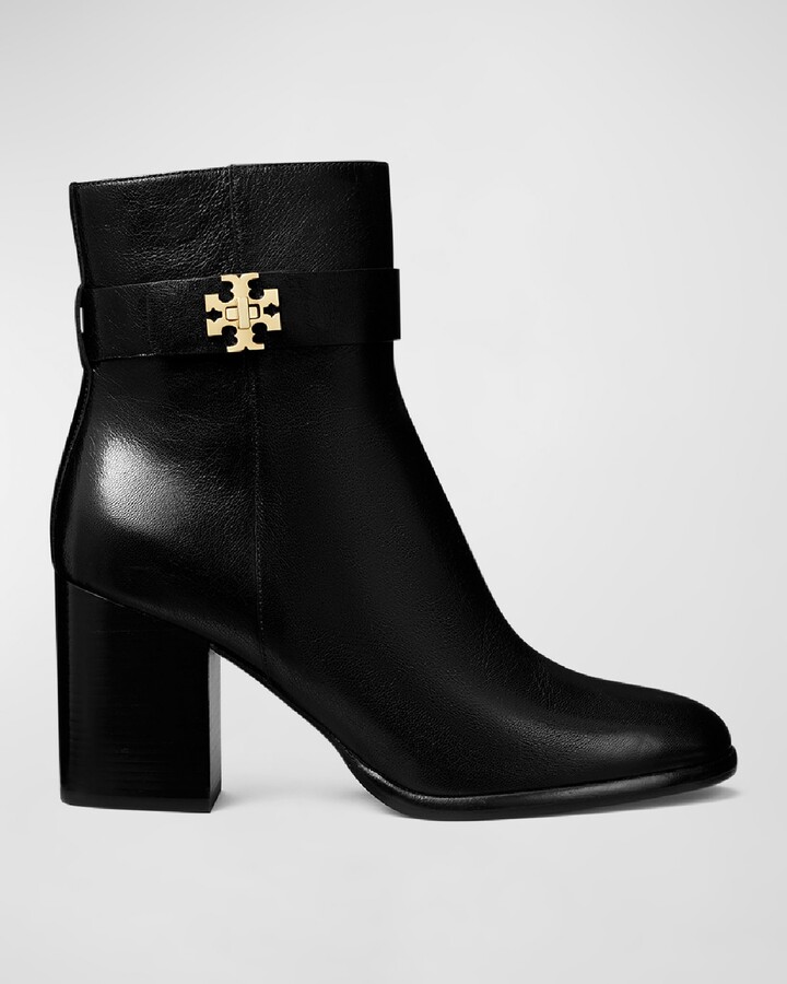 Tory Burch T-Lock Heeled Leather Ankle Boots