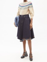Thumbnail for your product : Molly Goddard Nessa Cropped-sleeve Fair Isle Wool Sweater - Blue Multi