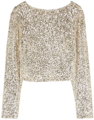 In The Mood For Love Vladislav silver sequin top - ShopStyle