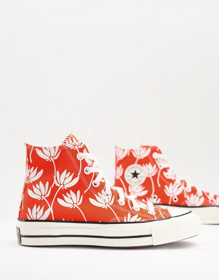 Converse Chuck 70 Hi Summer Spirit floral print sneakers in red - ShopStyle