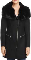 Thumbnail for your product : Via Spiga Asymmetric Zip Faux Fur Trim Coat