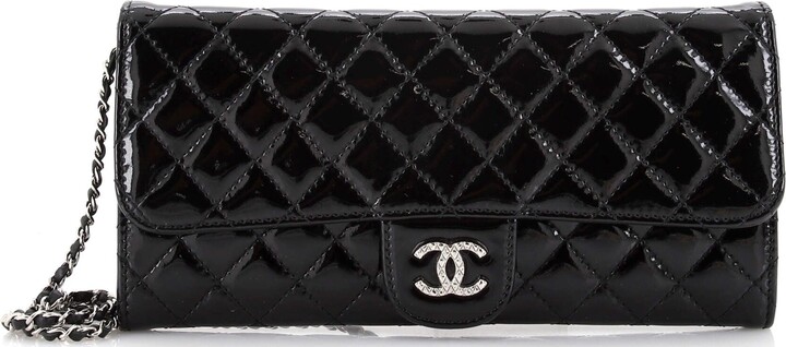 Chanel Brilliant Wallet on Chain Clutch Quilted Patent East West - ShopStyle