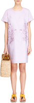 Thumbnail for your product : Carven Floral-Appliquéd Cotton-Poplin Dress