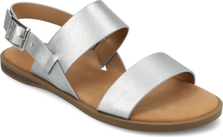 Journee Collection Journee Women's Lavine Wide Width Multi Strap Flat Sandals