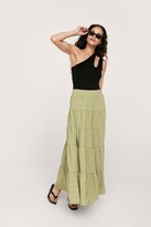 Thumbnail for your product : Nasty Gal Womens Textured Tiered Ruffle Hem Maxi Skirt - Green - 6