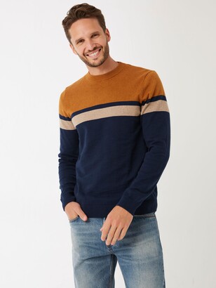 Fat Face FatFace Braunton Stripe Crew Neck Cotton and Wool