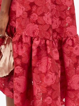 Erdem Winsloe Drop-hem Floral-jacquard Organza Dress - Pink