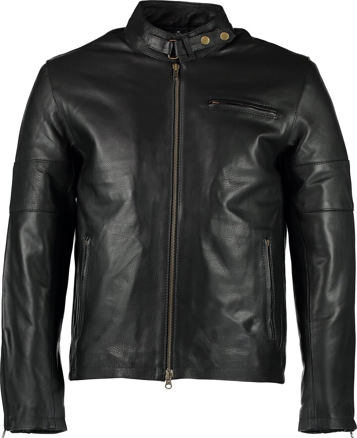 Charlie LONDON Mens Daytona Black Classic Style Leather Jacket