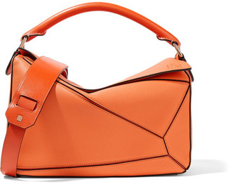 Loewe Puzzle Medium Textured-leather Shoulder Bag - Orange