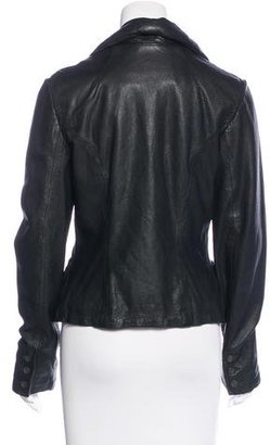 AllSaints Shawl Collared Leather Jacket