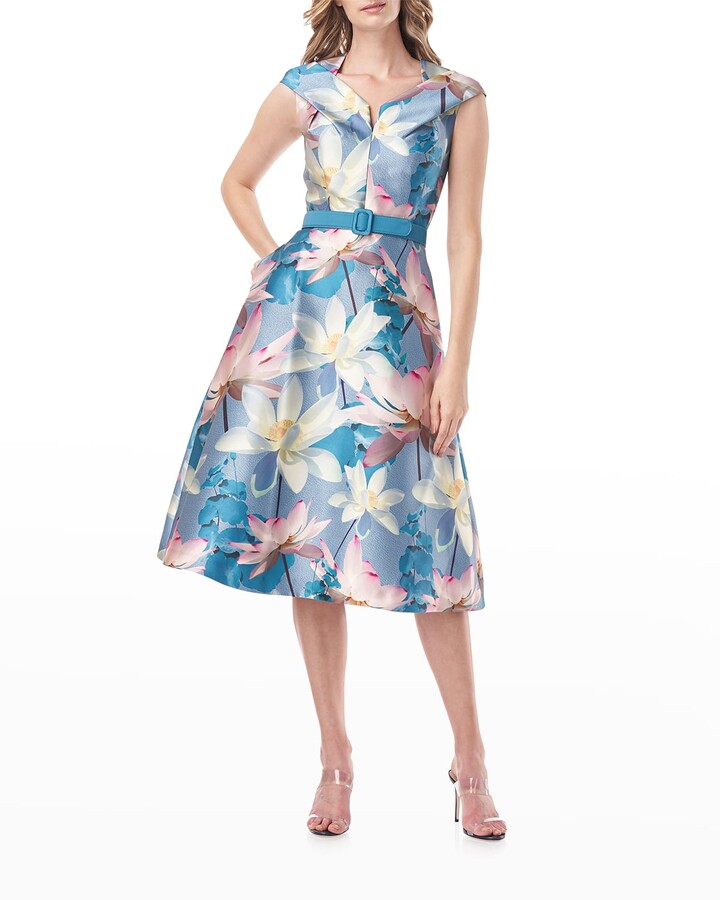 kay unger fit and flare dress