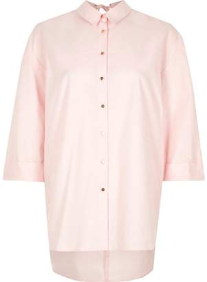 River Island Womens Pink open back oversized shirt