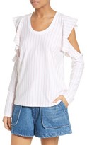 Thumbnail for your product : Opening Ceremony Women's Stripe Cold Shoulder Tee