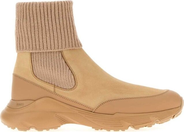 Tod's Round-Toe Knitted Ankle Boots