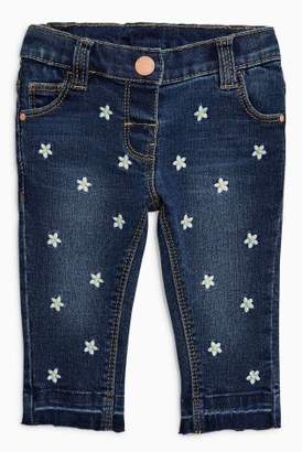 Next Girls Dark Wash Daisy Embellished Jeans (3mths-6yrs)