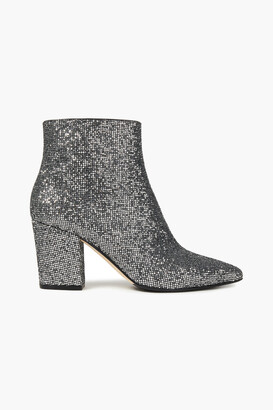 Sergio Rossi Glittered woven ankle boots