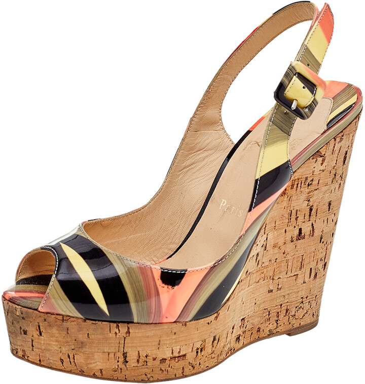 slingback cork wedges