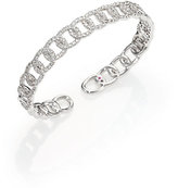 Thumbnail for your product : Roberto Coin Diamond & 18K White Gold Chain Link Cuff Bracelet