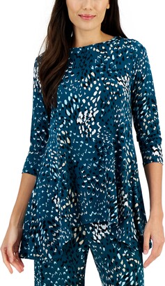 3/4-Sleeve Printed Tunic Top, Created for Macy's