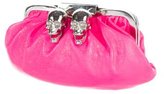 Thumbnail for your product : Philipp Plein Skull Textured Leather Clutch