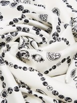 Thumbnail for your product : Alexander McQueen Jewel-print Silk Satin-twill Scarf - White Black
