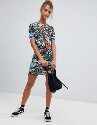 Daisy Street Floral Dress with Tape Sleeve Detail
