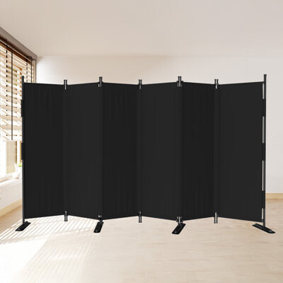 Symple Stuff Room Divider 6 Panel Upgrade Seamless Folding Privacy Screens 132" Portable Room Partition For Room Separator Freestanding Wall Divider For Office Bed