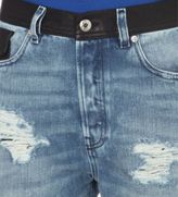 Thumbnail for your product : Diesel Leather patch straight mid-rise jeans